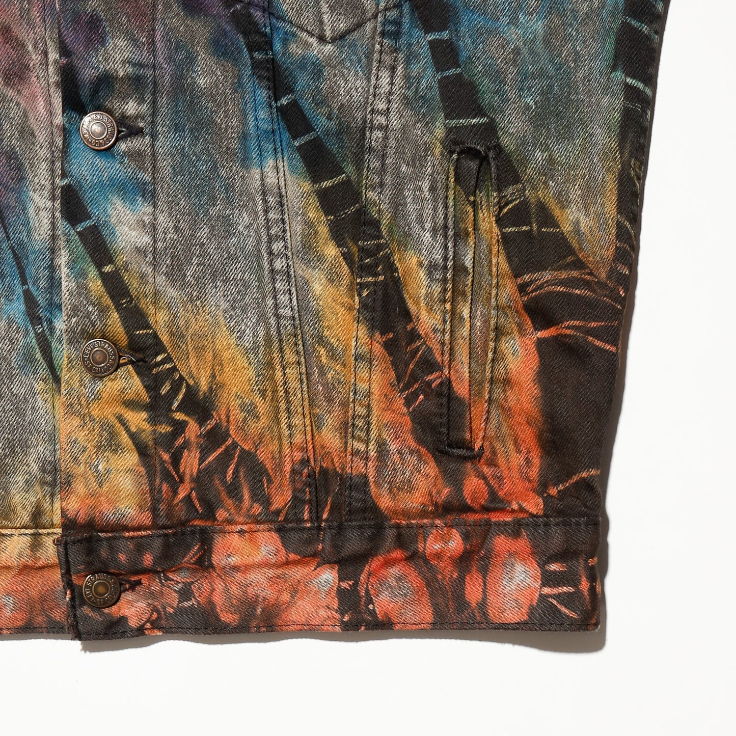 *one-off hybrid trucker jacket , "psychedelic effect"
