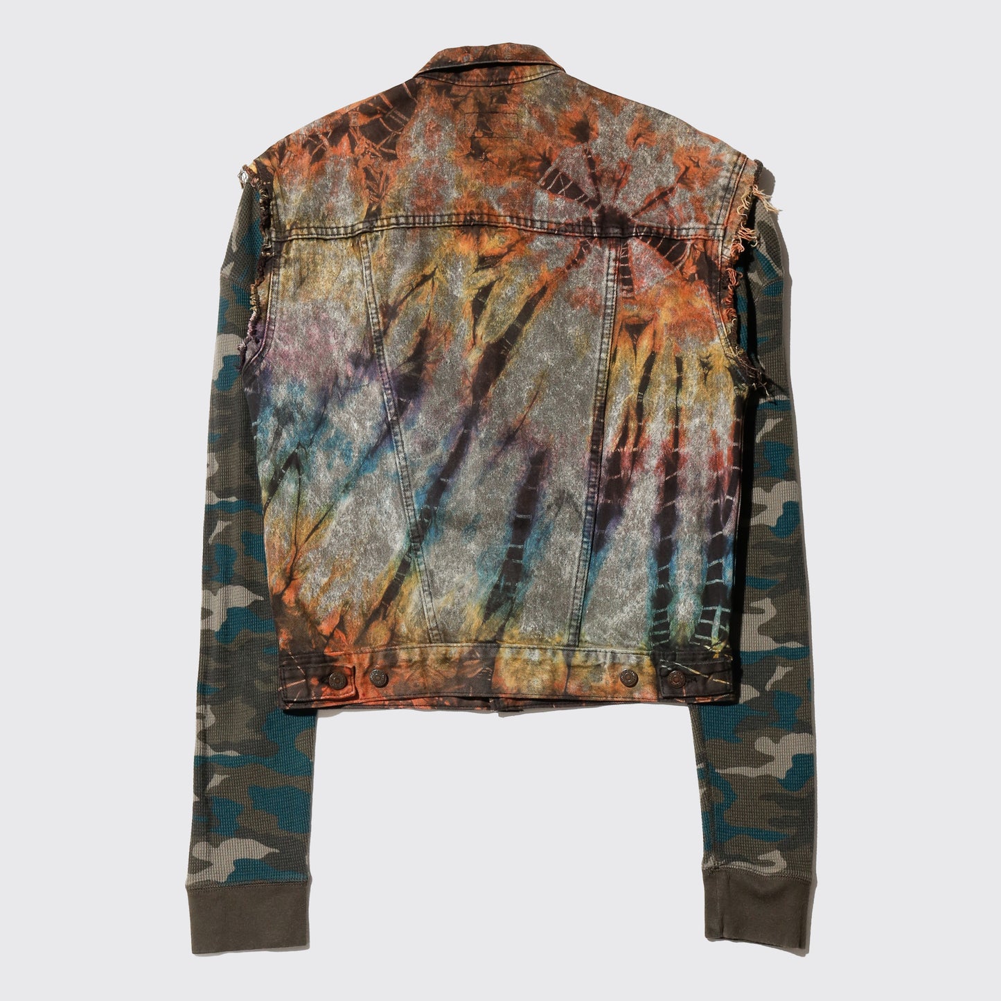 *one-off hybrid trucker jacket , "psychedelic effect"