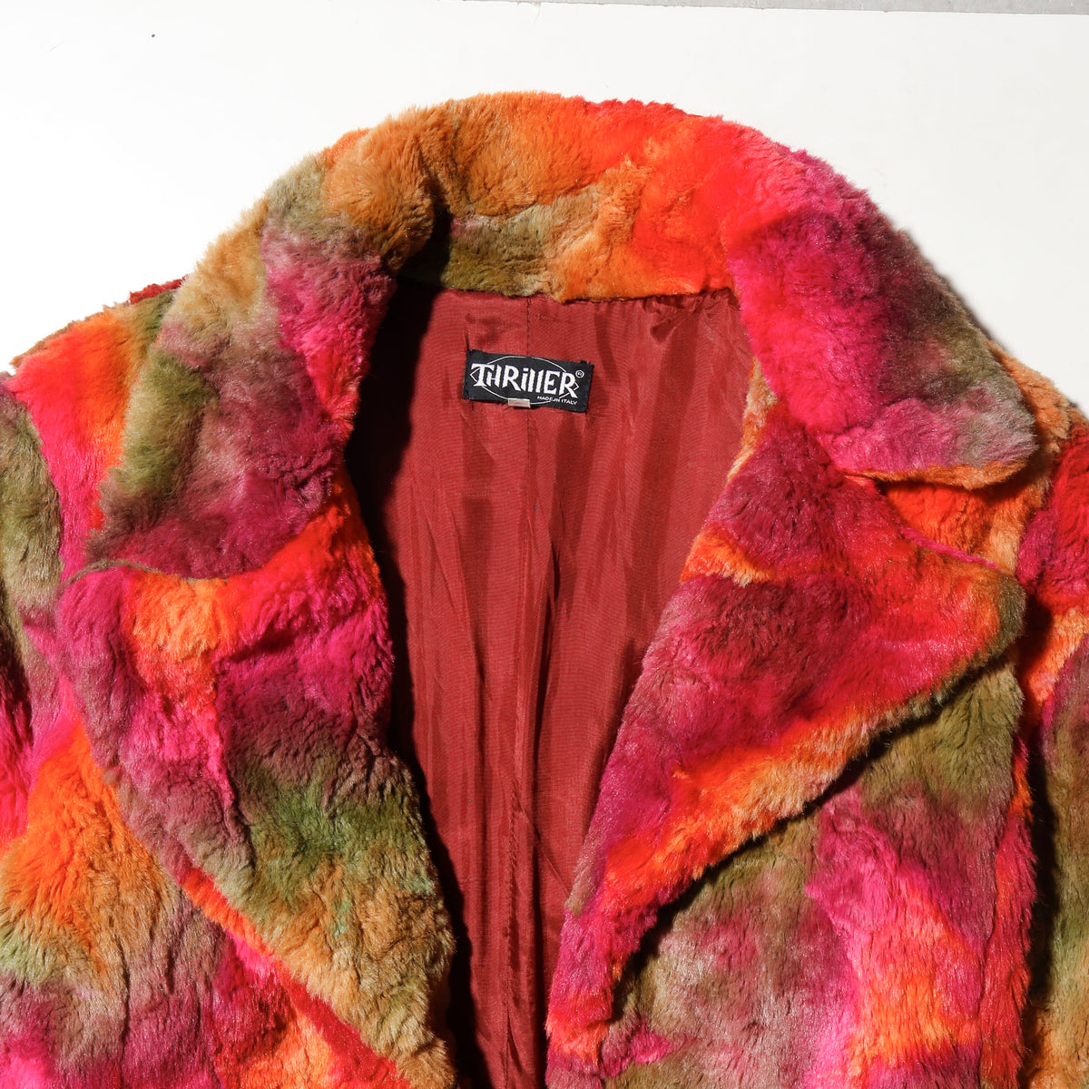vintage euro faux fur chameleon coat