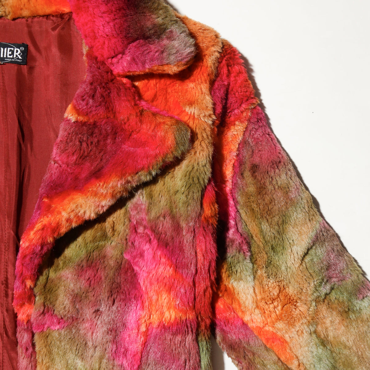 vintage euro faux fur chameleon coat