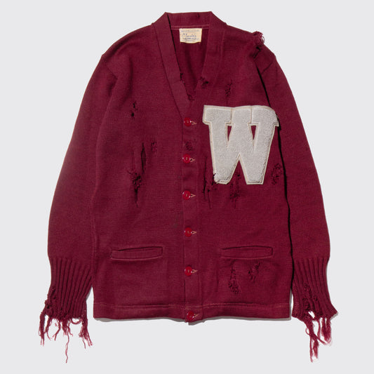 vintage 50's broken lettered cardigan