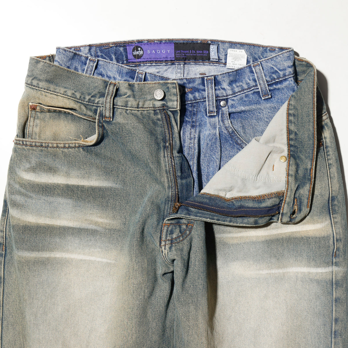 *one-off dropped double face jeans