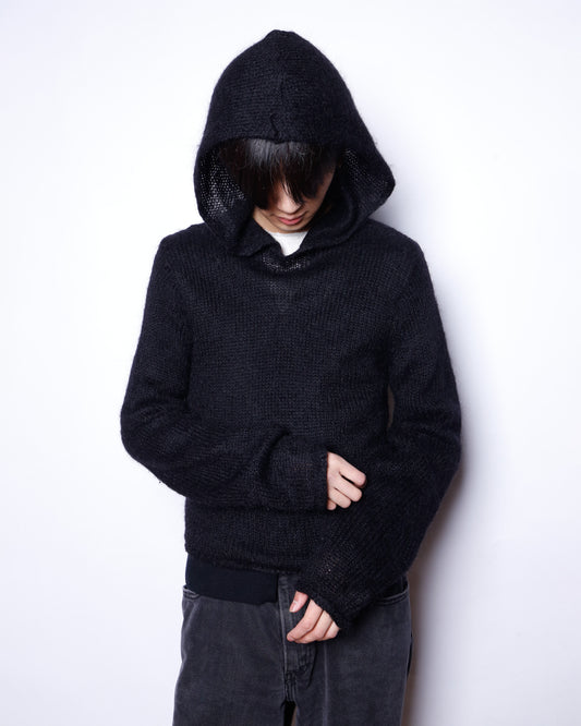 vintage mohair knit hoodie