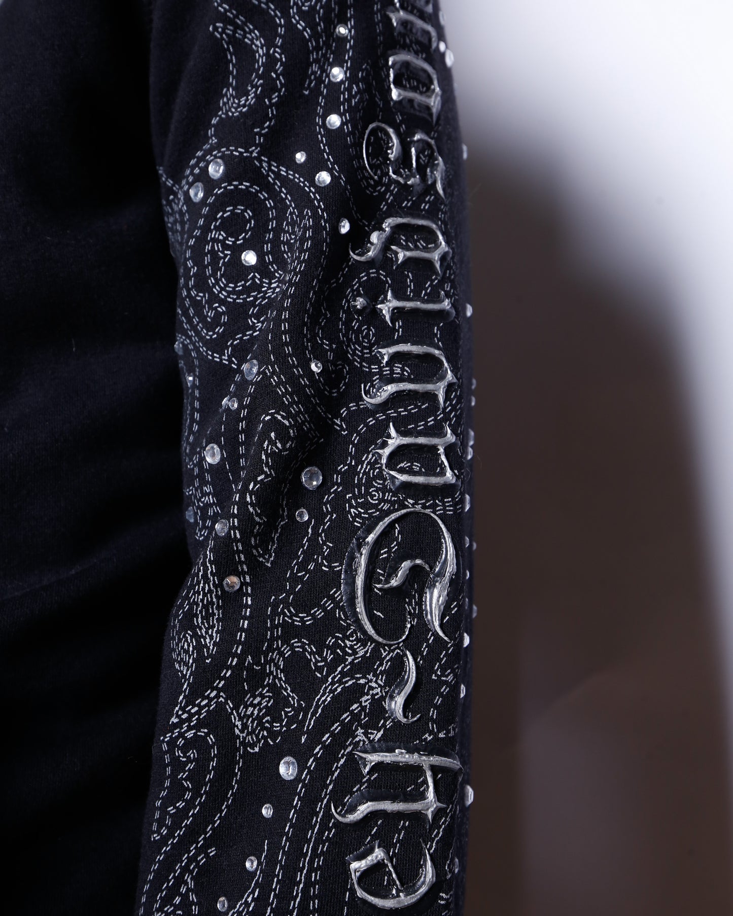 vintage 00's harley-davidson broderie/rinestone tatoo hoodie