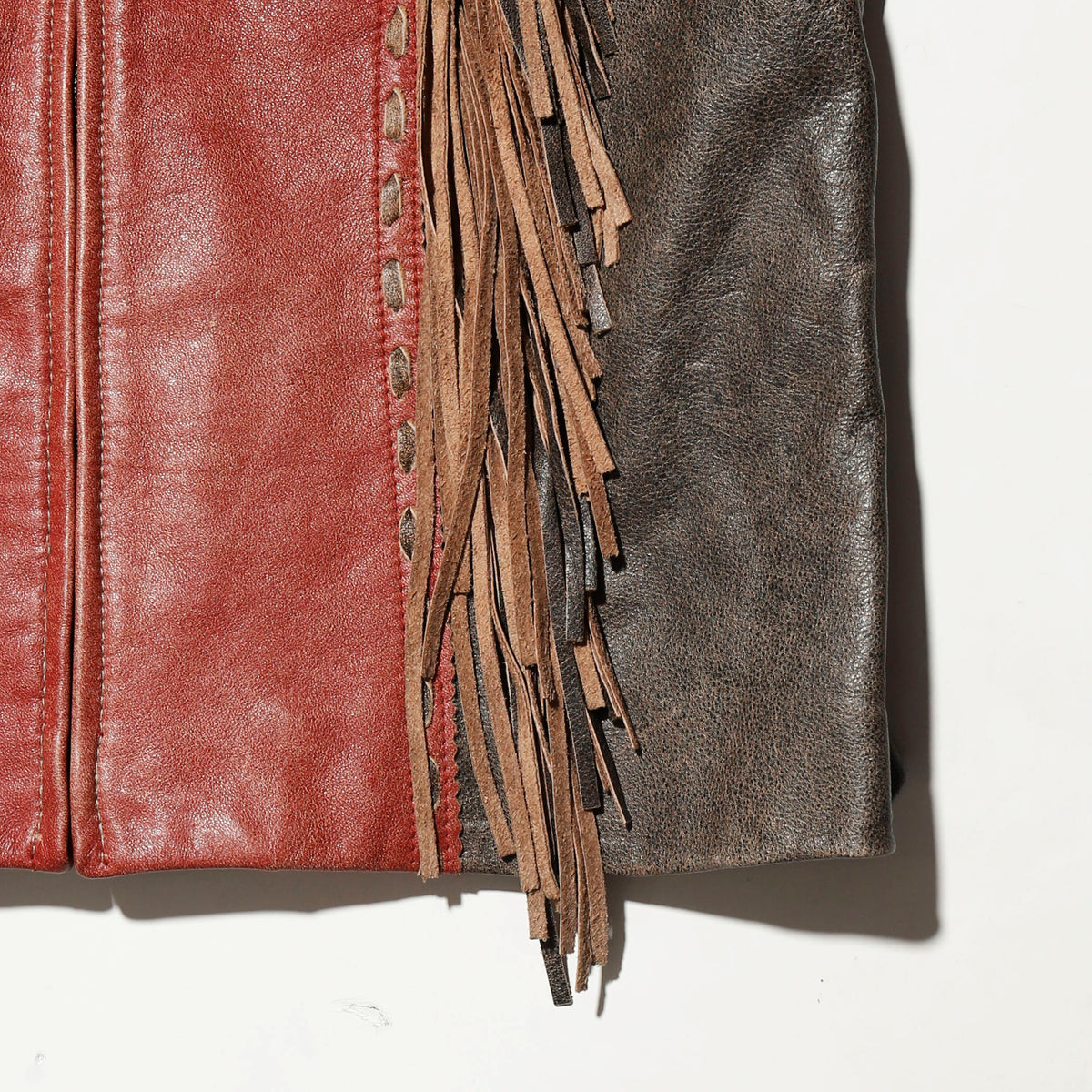 vintage 80's patricia wolf fringe western leather jacket