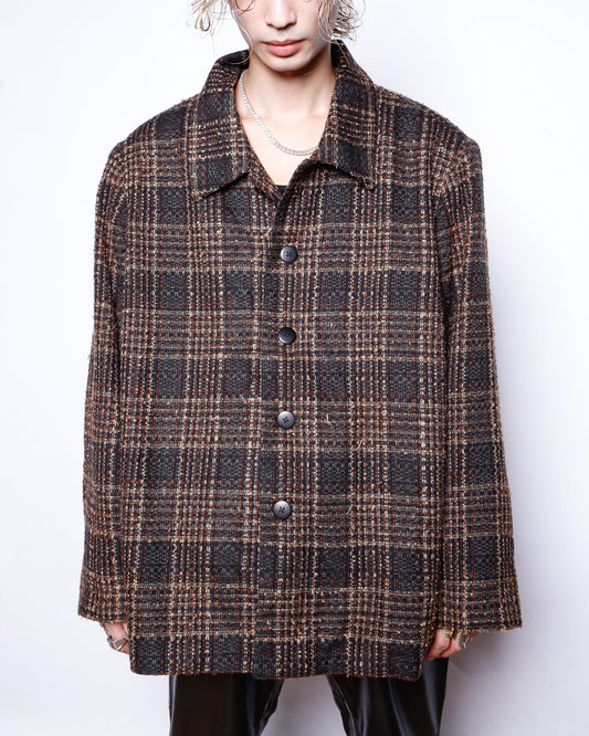 vintage check tweed jacket