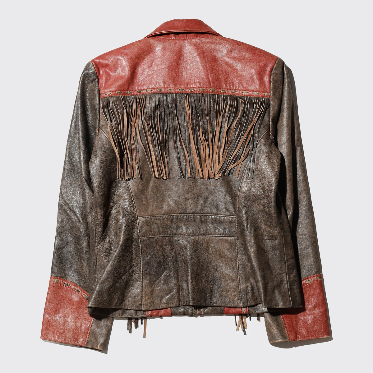 vintage 80's patricia wolf fringe western leather jacket