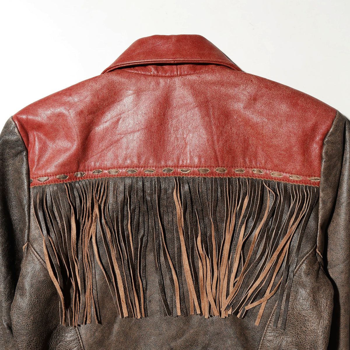 vintage 80's patricia wolf fringe western leather jacket