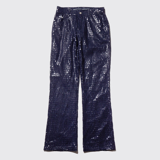 vintage animal pattern flare trousers