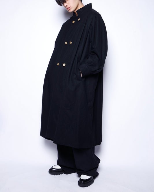 vintage pleated wool mandarin coat