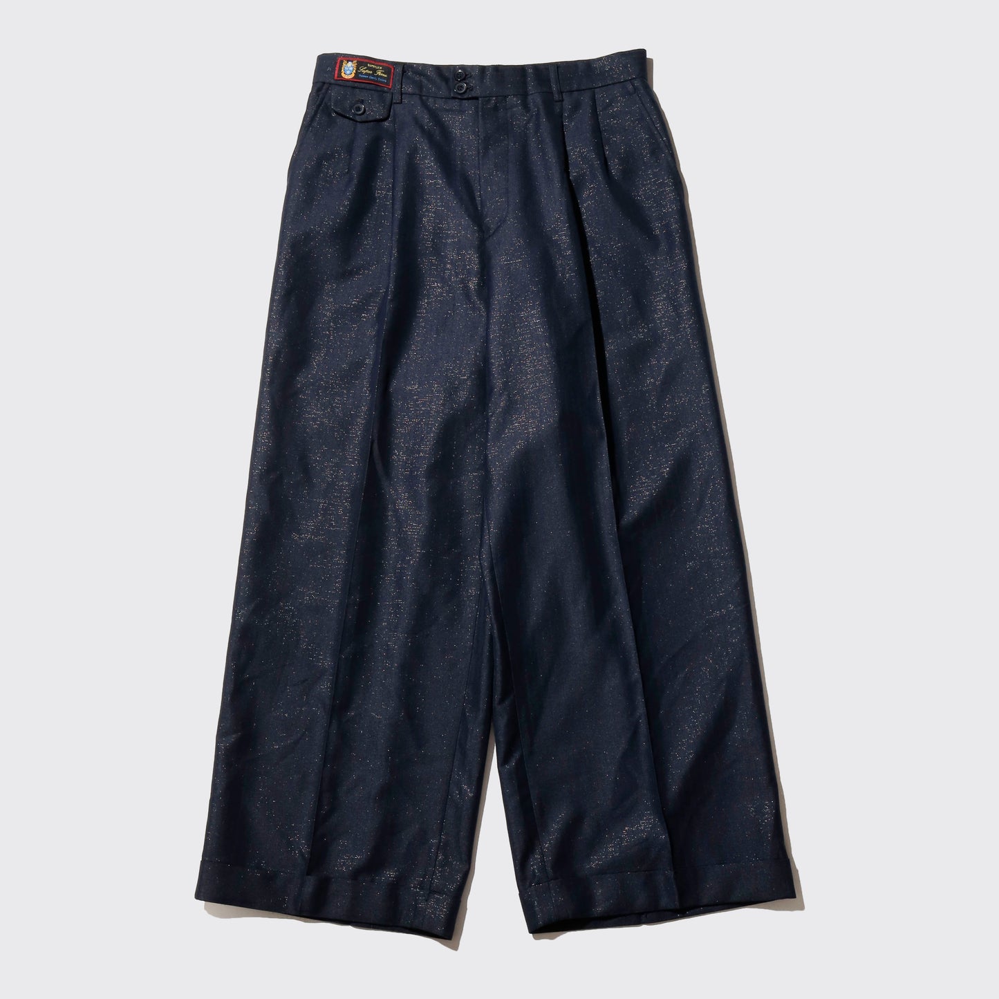 vintage tucked lame wide slacks