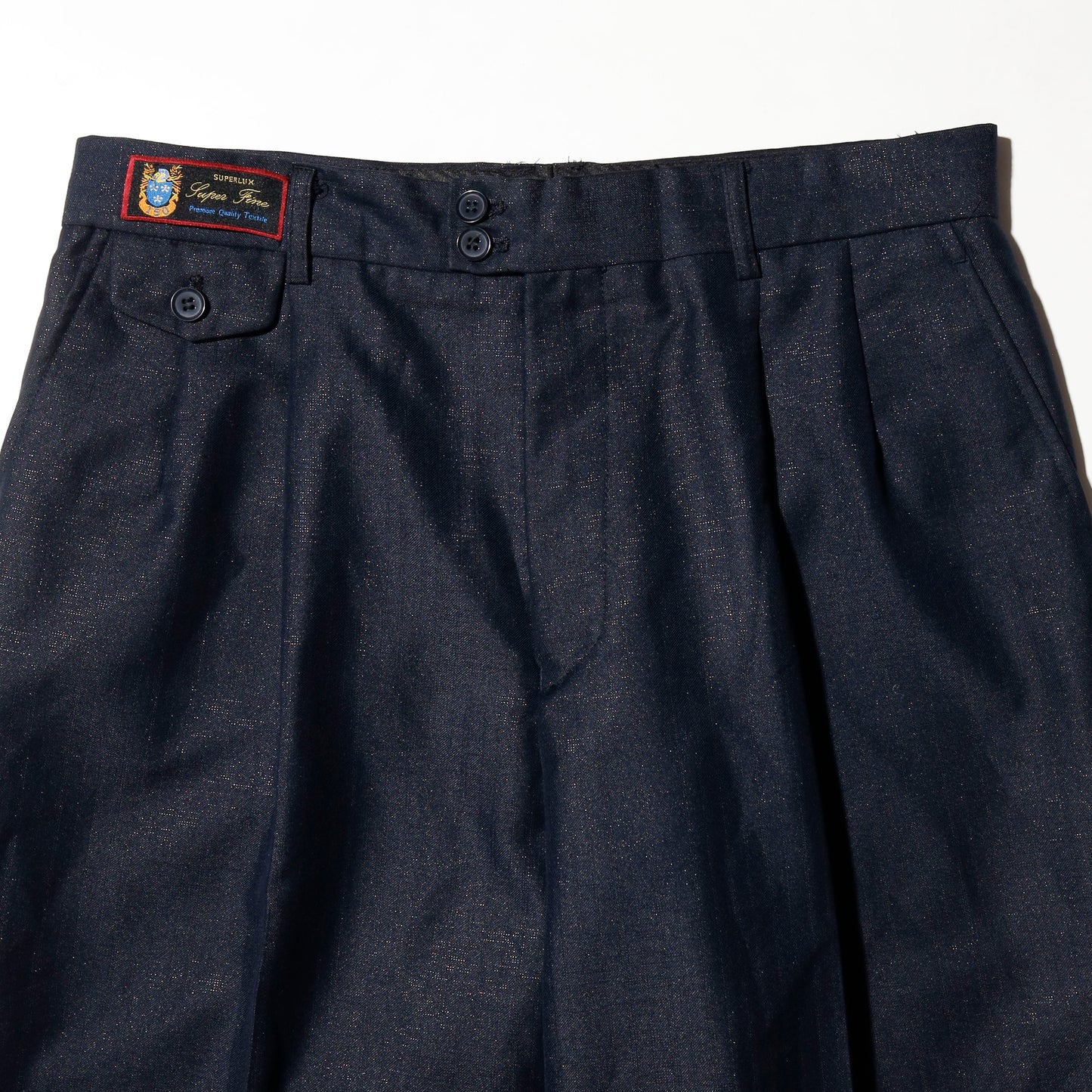 vintage tucked lame wide slacks