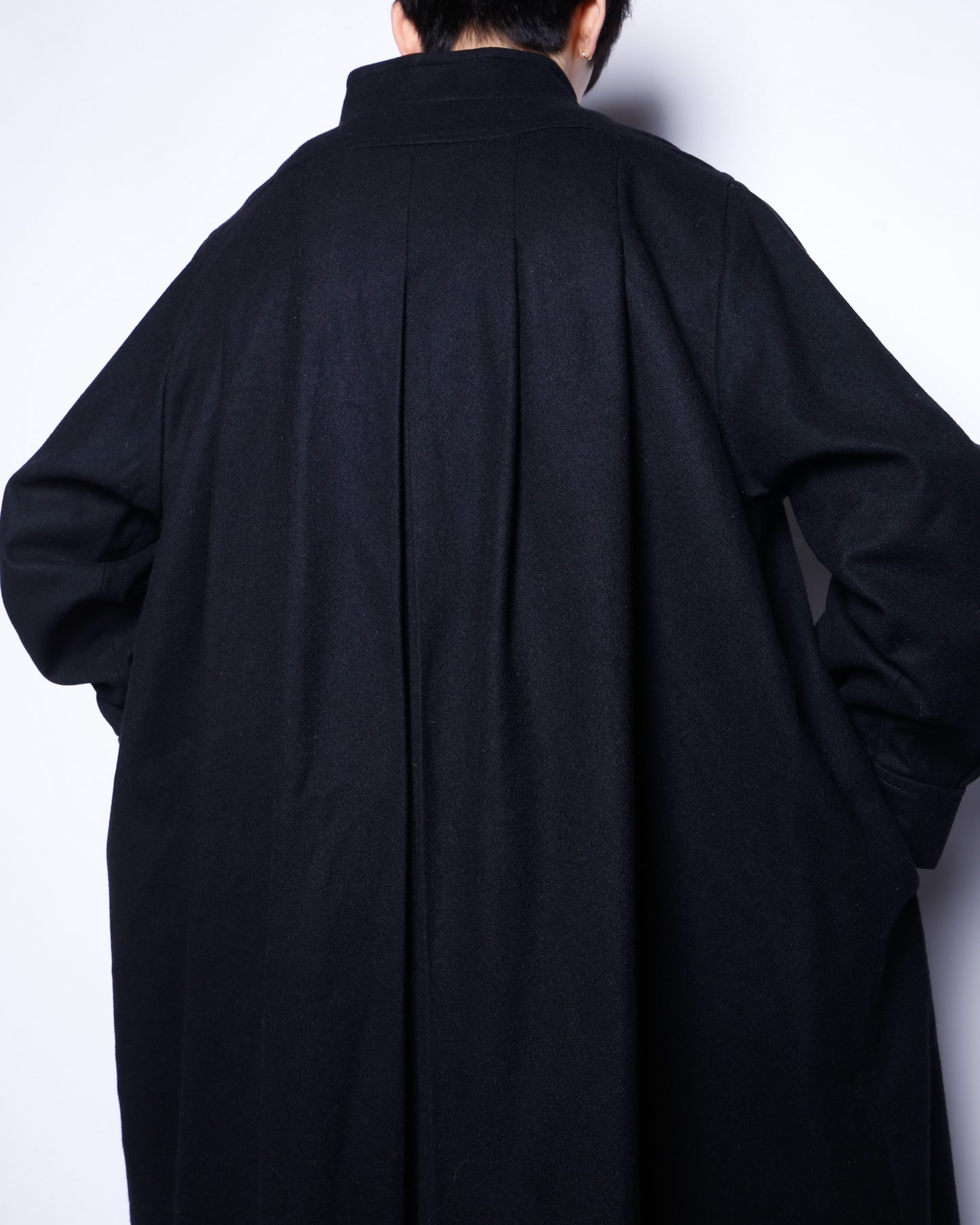 vintage pleated wool mandarin coat