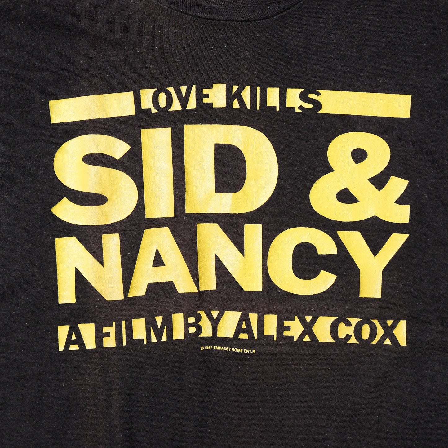 vintage 1987's Sid &amp; Nancy love kills t-shirt