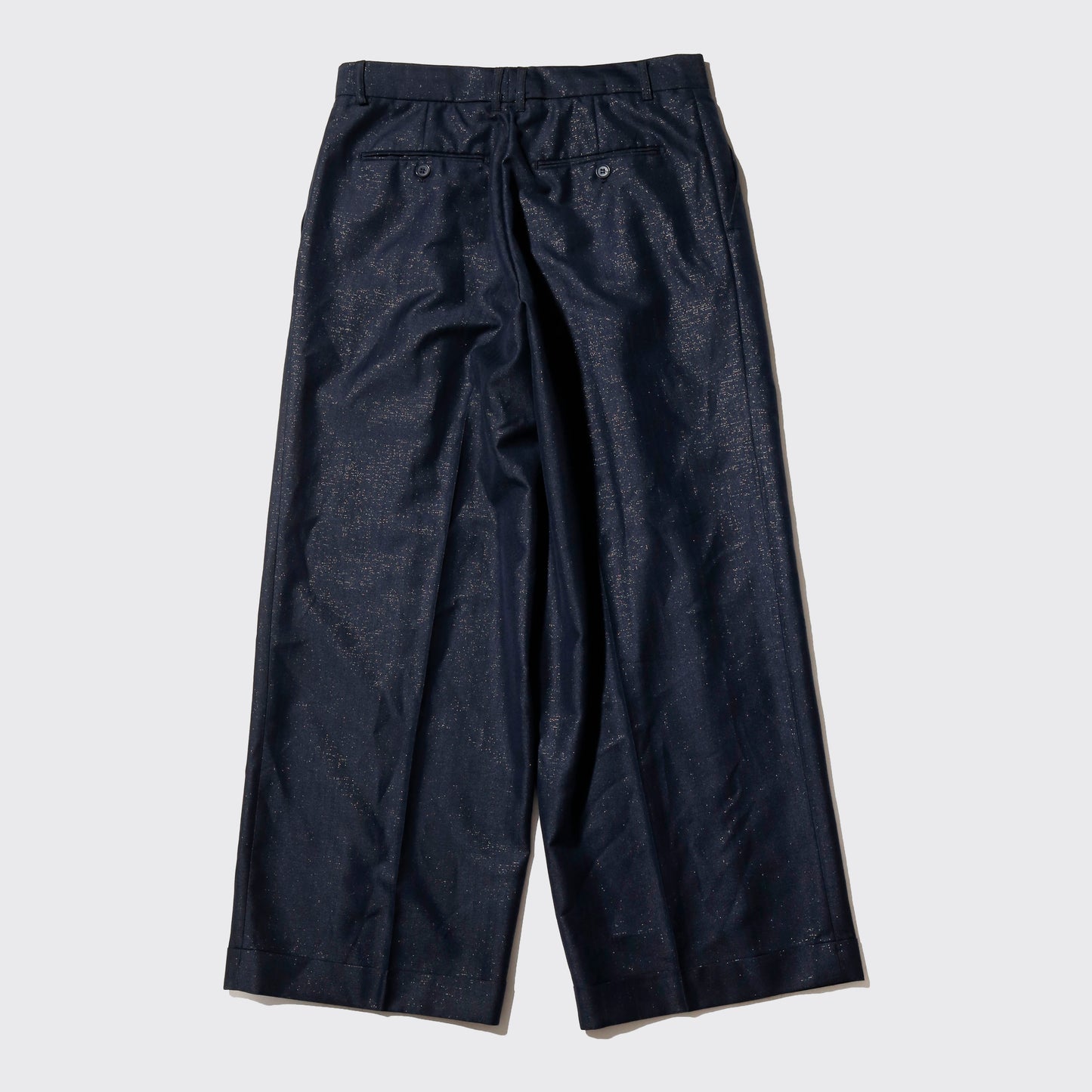 vintage tucked lame wide slacks