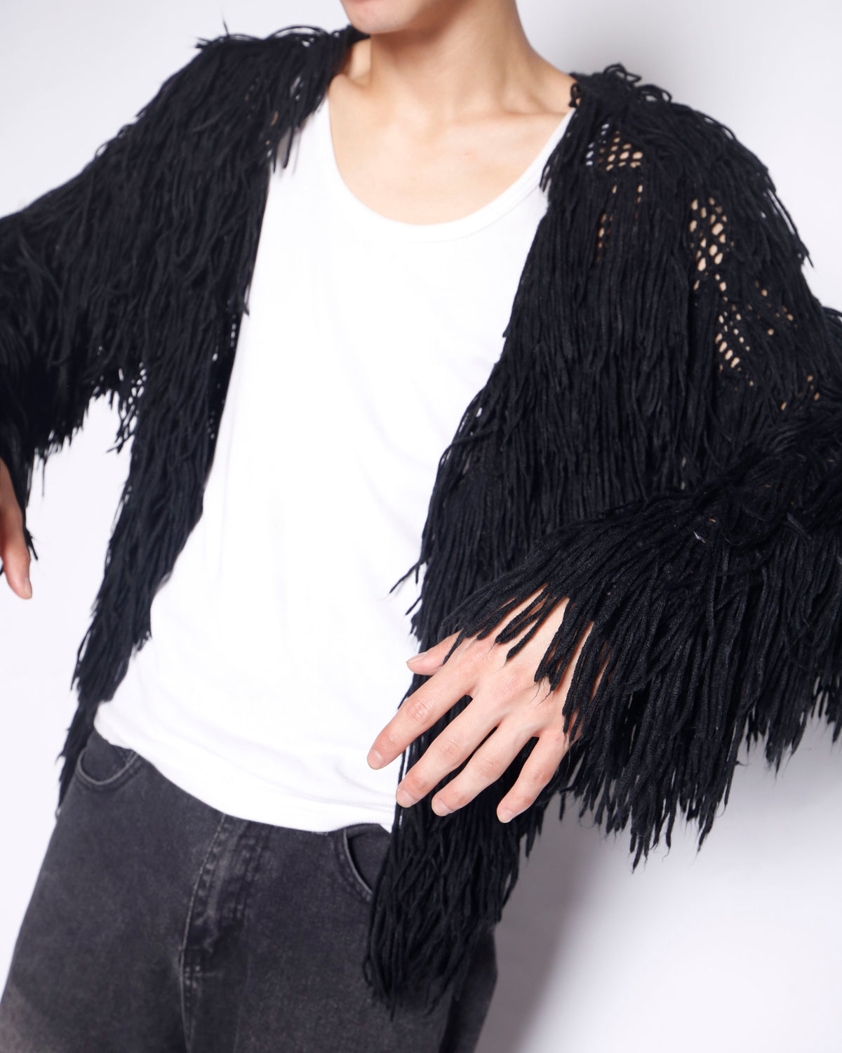 vintage crow shaggy cardigan