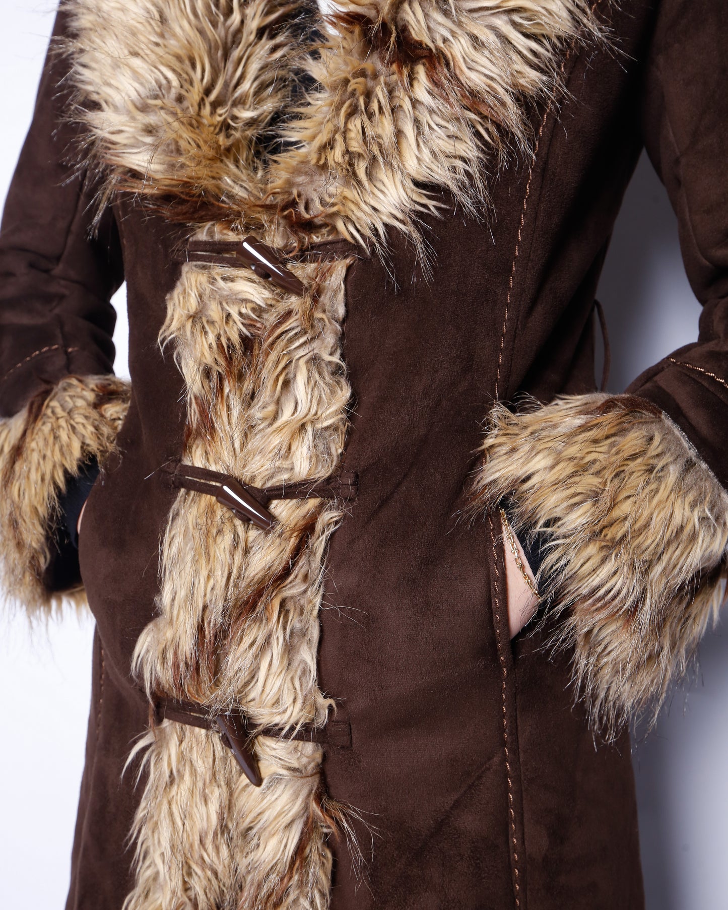 vintage folklore faux fur coat