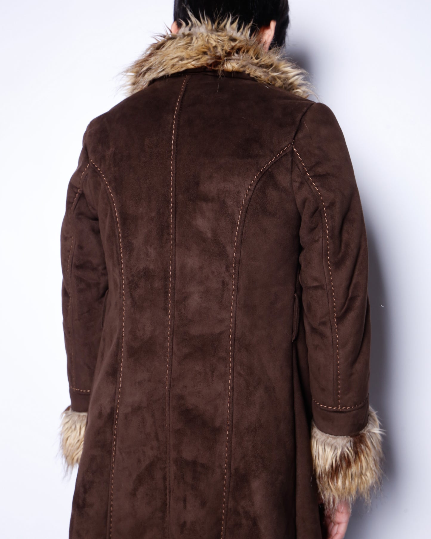 vintage folklore faux fur coat