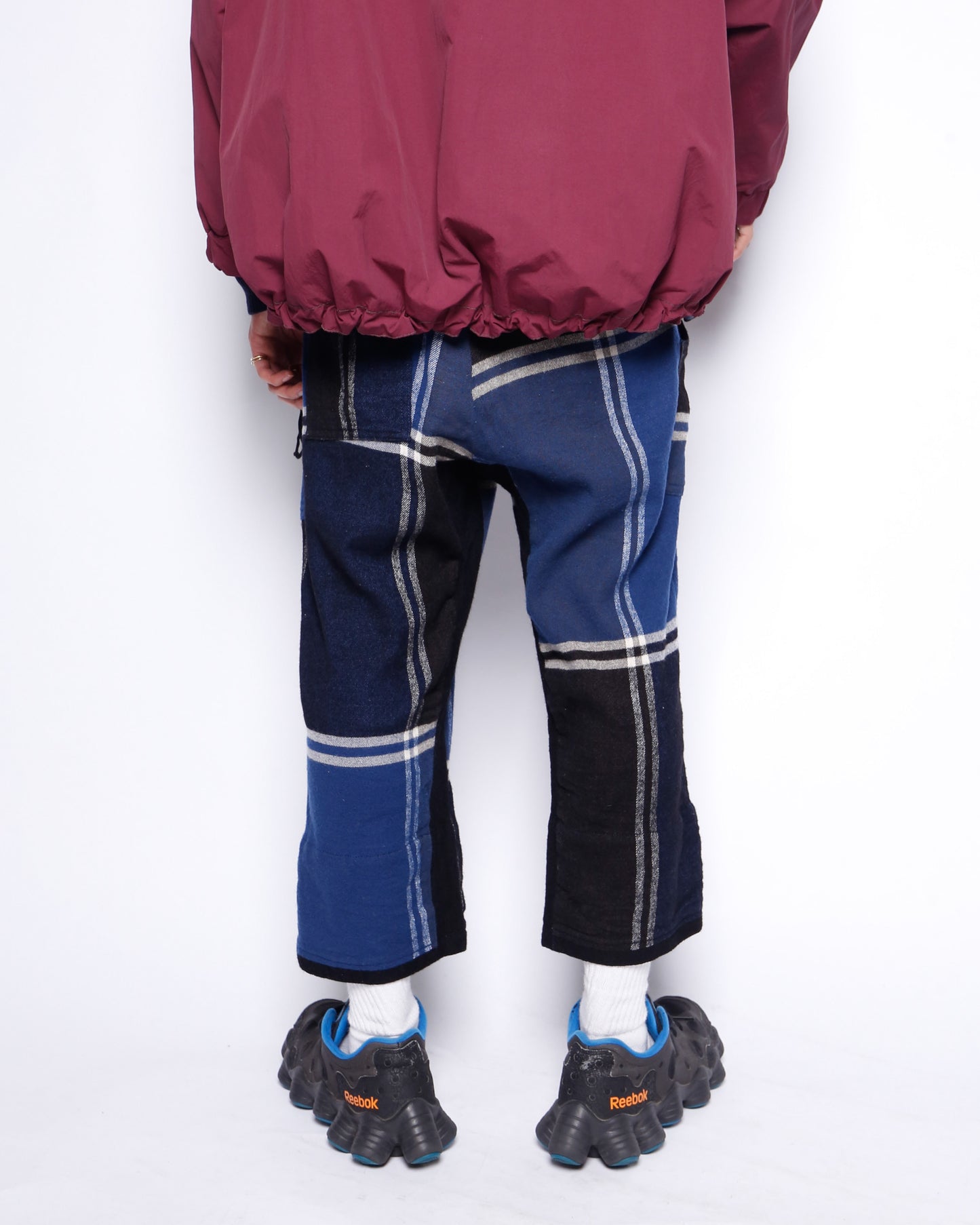 2004's Y's cropped check wool trousers