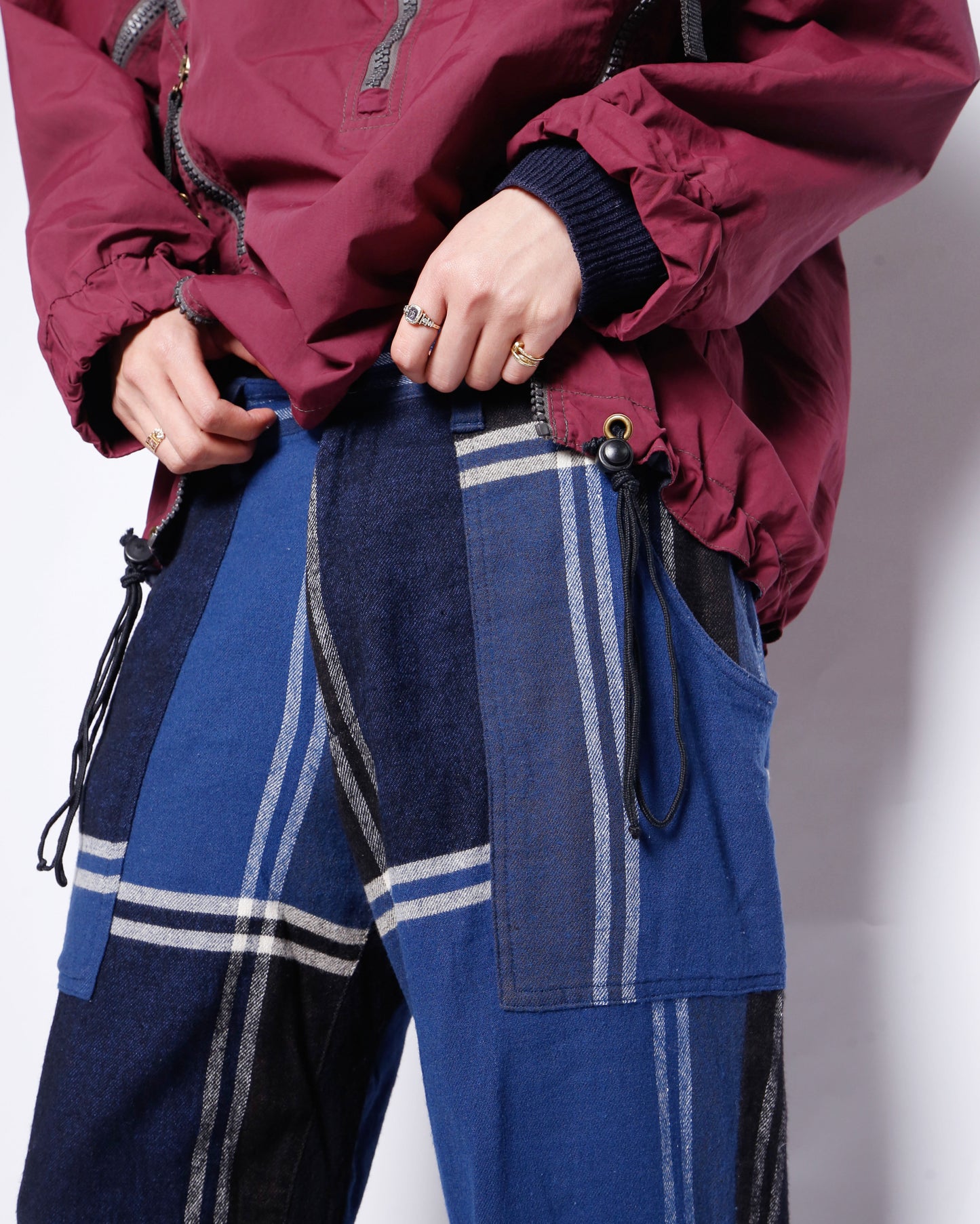2004's Y's cropped check wool trousers