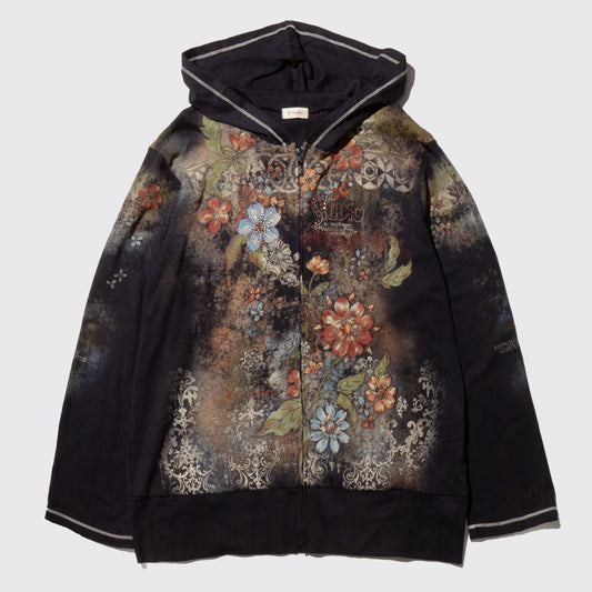 vintage bijou flower hoodie