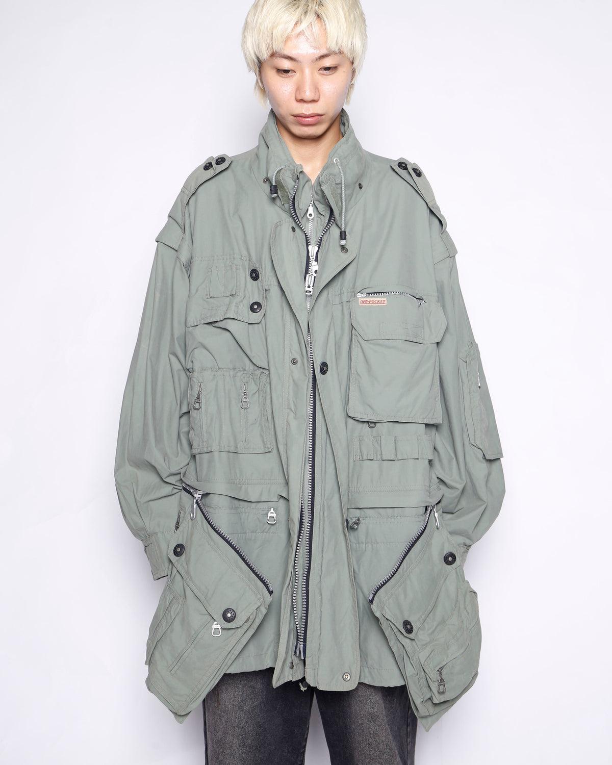 vintage schöffel gimmick utility jacket, detachable pocket/sleeve