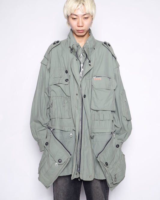 vintage schöffel gimmick utility jacket, detachable pocket/sleeve
