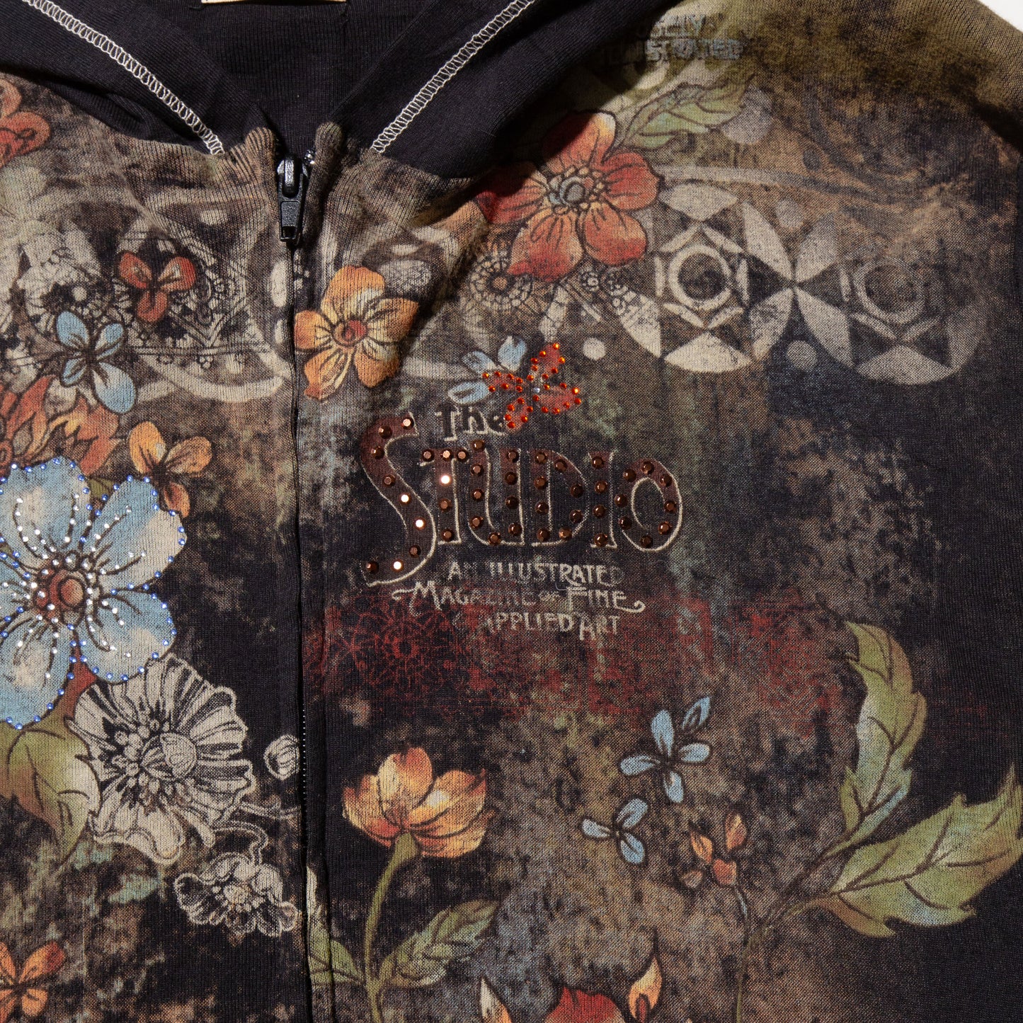 vintage bijou flower hoodie