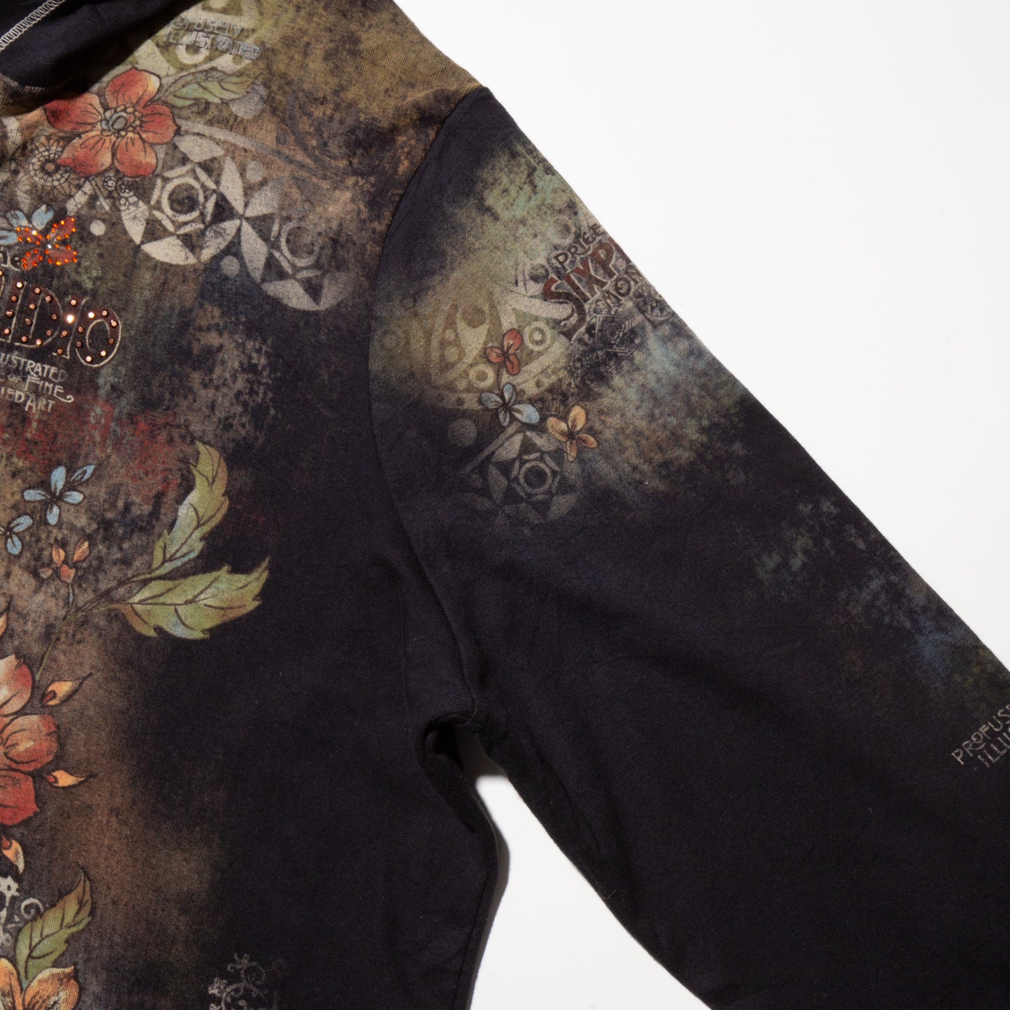 vintage bijou flower hoodie