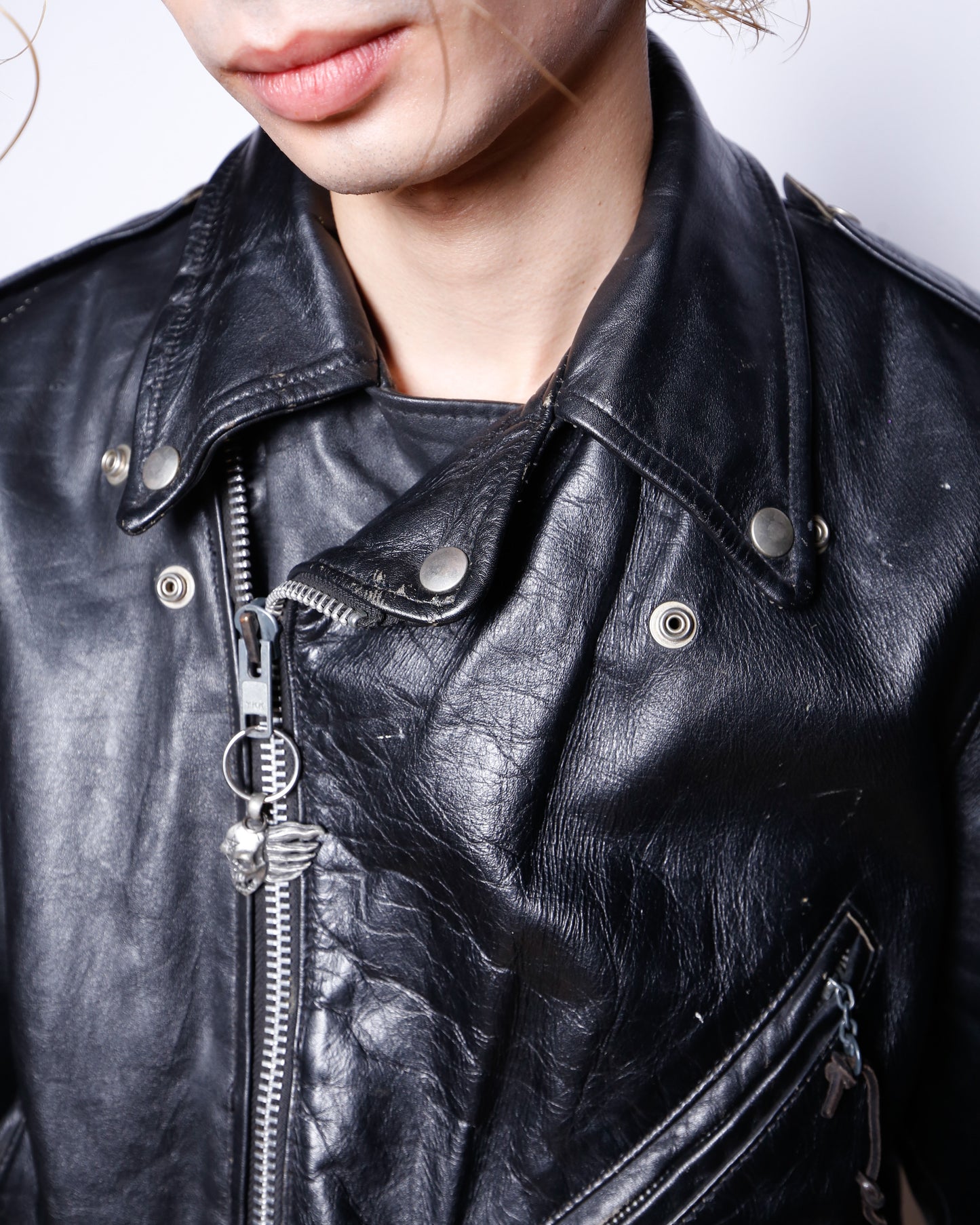 vintage 70's harley-davidson double riders leather jacket