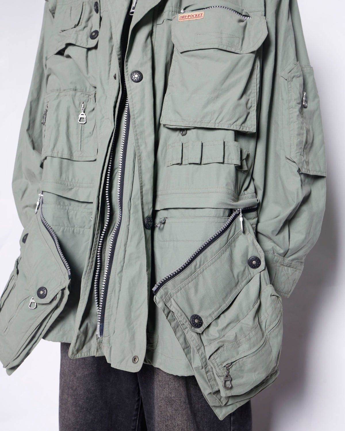 vintage schöffel gimmick utility jacket, detachable pocket/sleeve