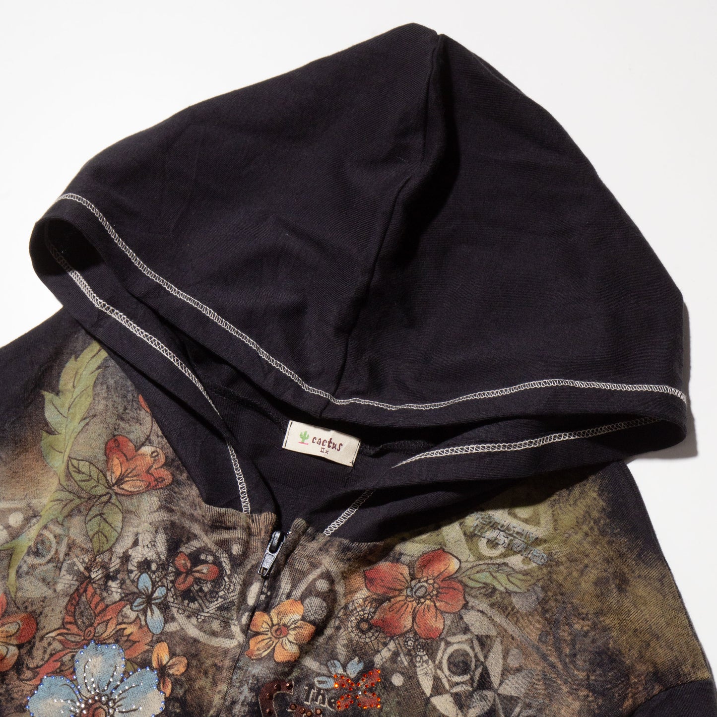 vintage bijou flower hoodie