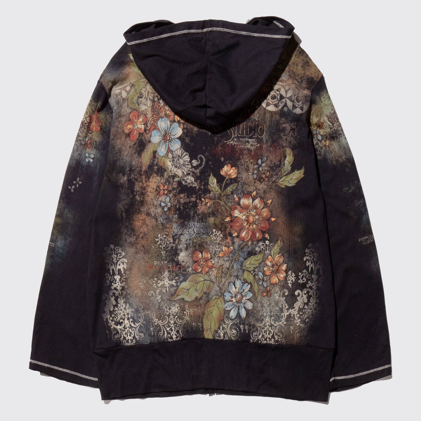 vintage bijou flower hoodie