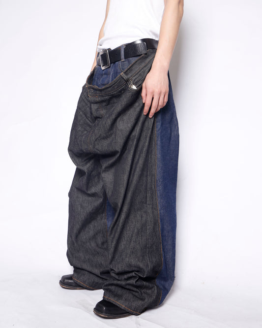 *one-off dropped double face jeans*dead stock rigid body