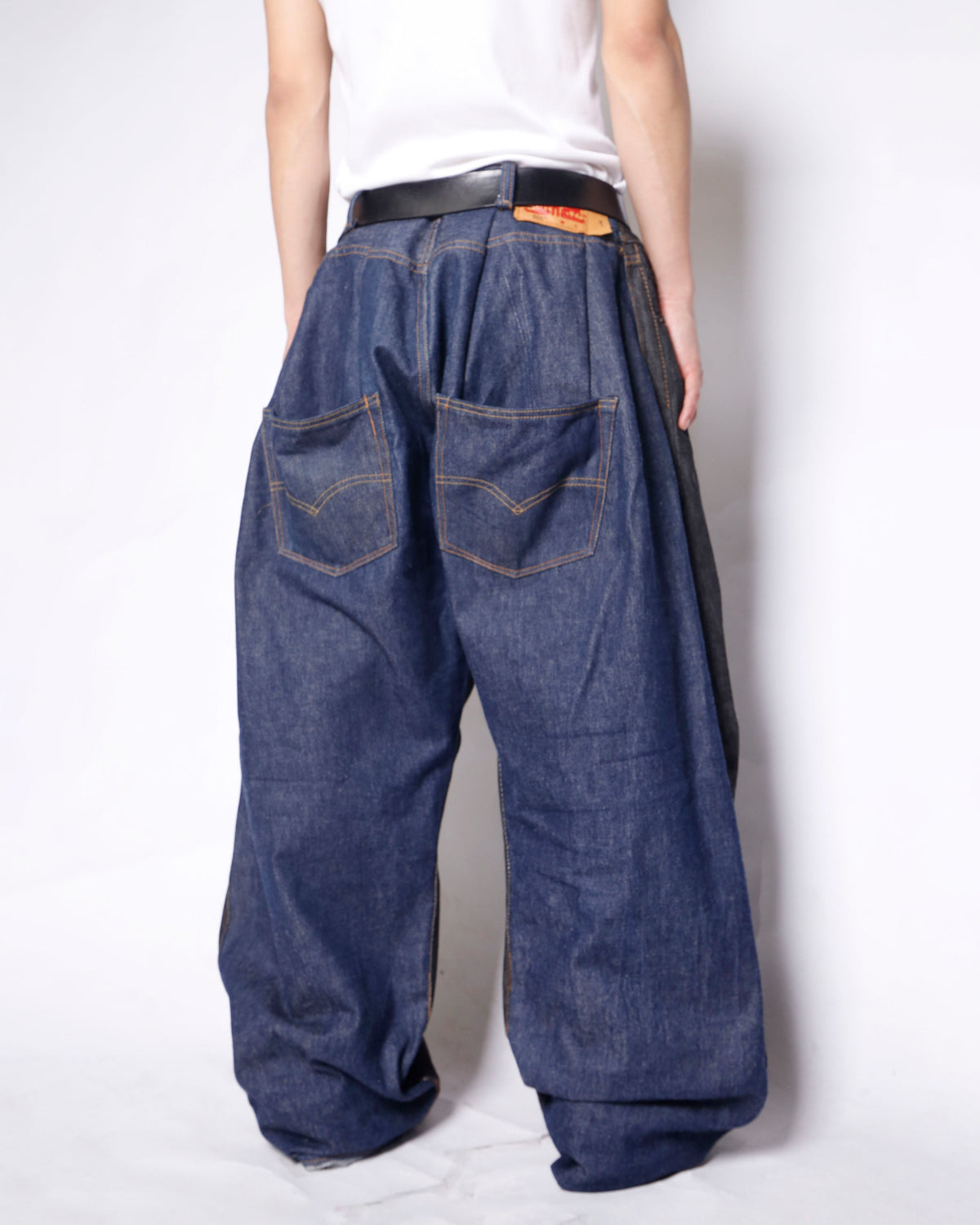 *one-off dropped double face jeans*dead stock rigid body