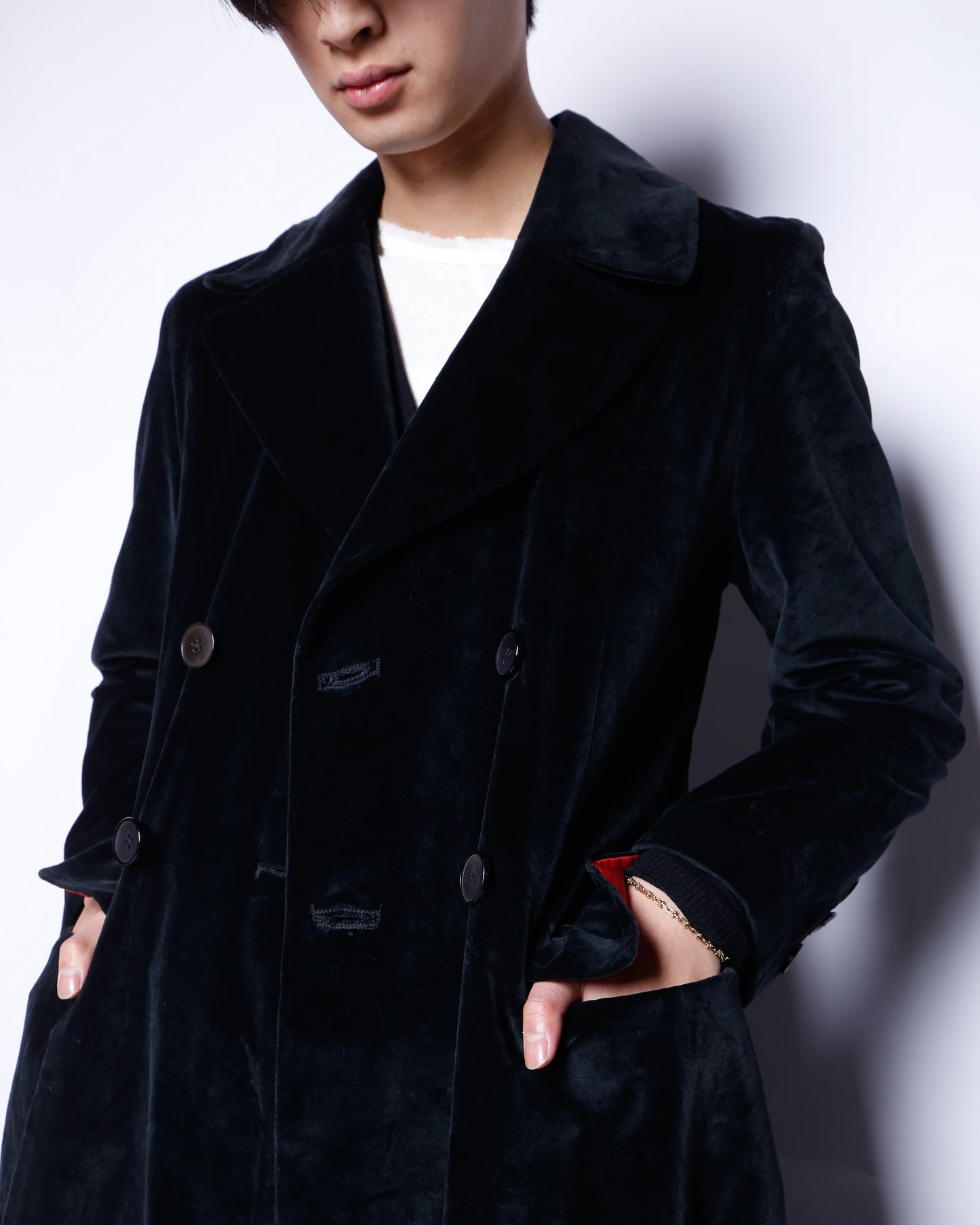 vintage 80's gothic velvet long frock coat