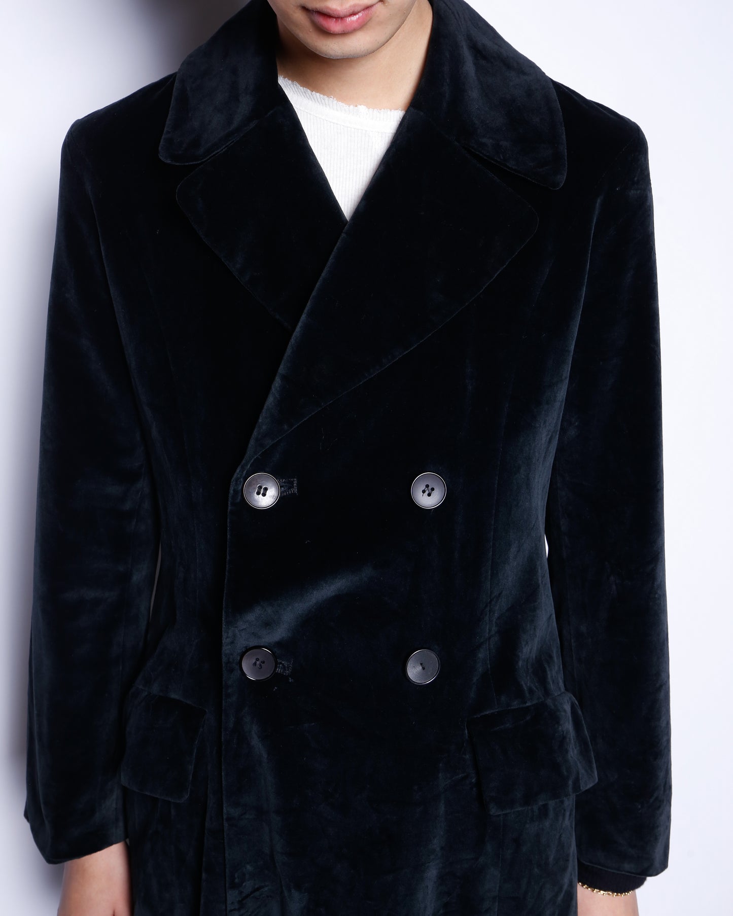 vintage 80's gothic velvet long frock coat