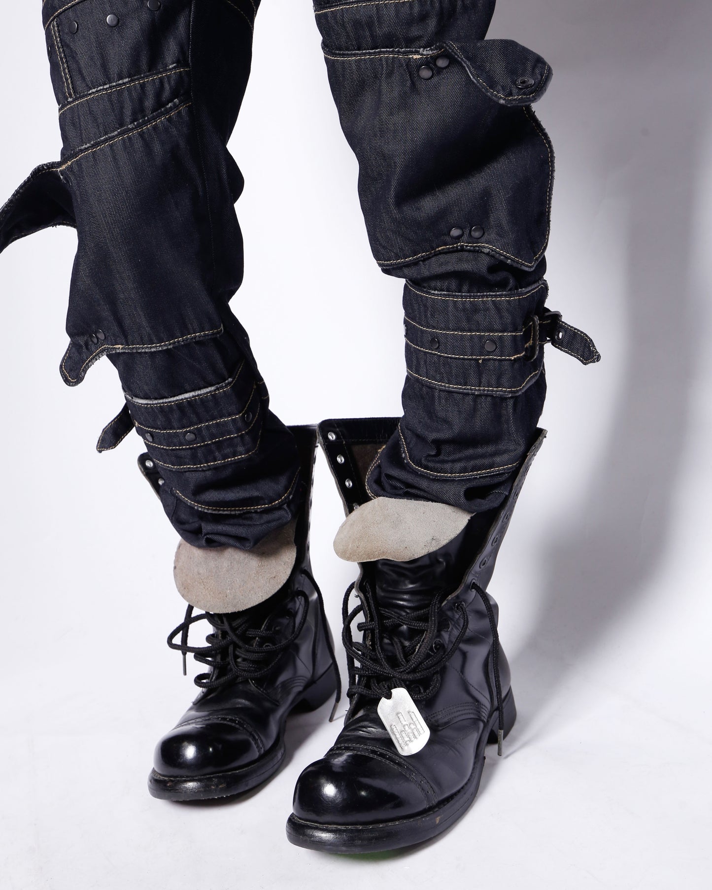 vintage waxed armor jeans