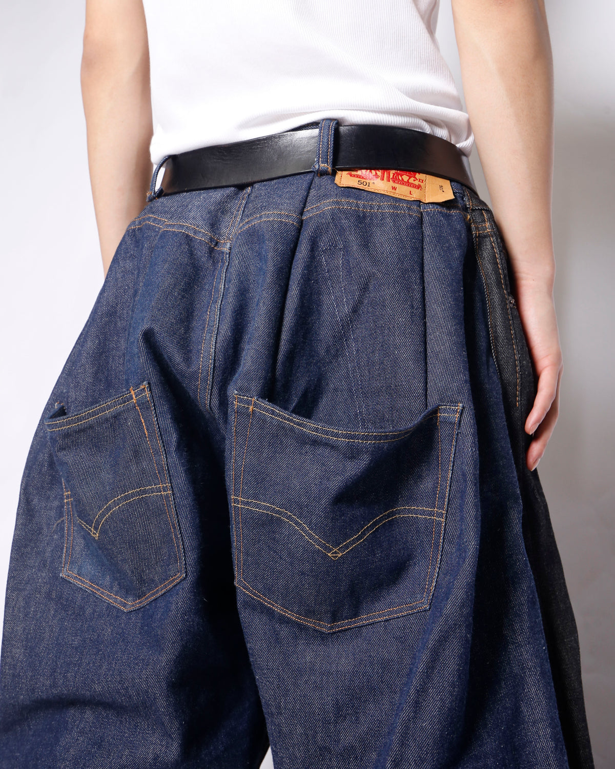 *one-off dropped double face jeans*dead stock rigid body