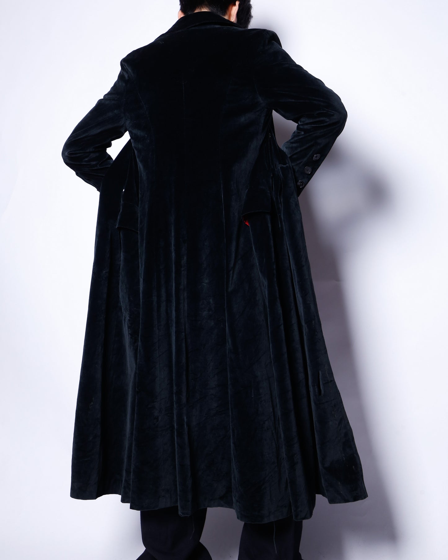 vintage 80's gothic velvet long frock coat