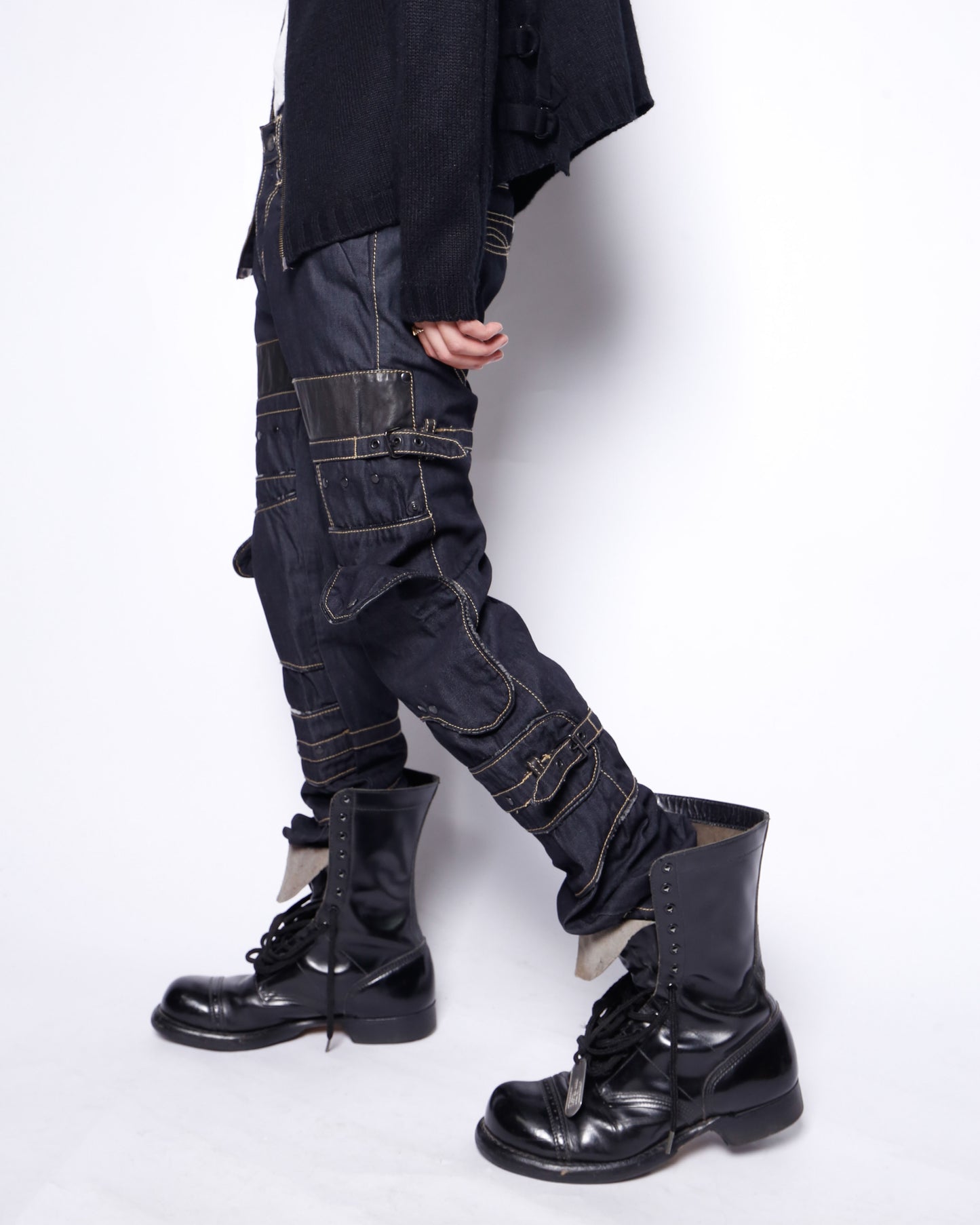 vintage waxed armor jeans