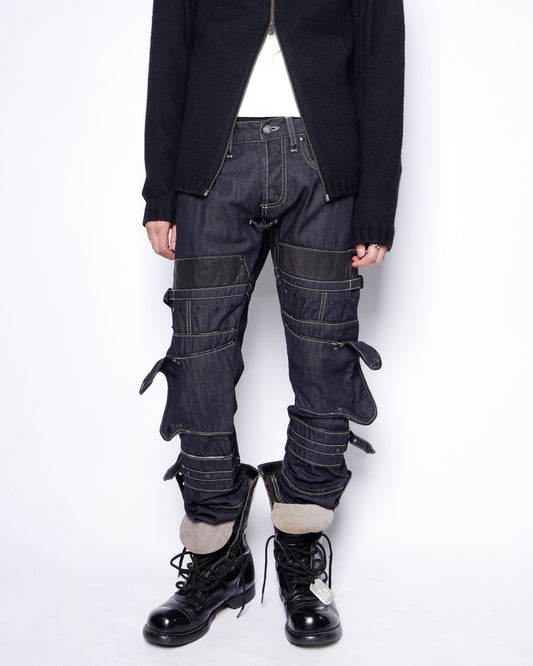 vintage waxed armor jeans