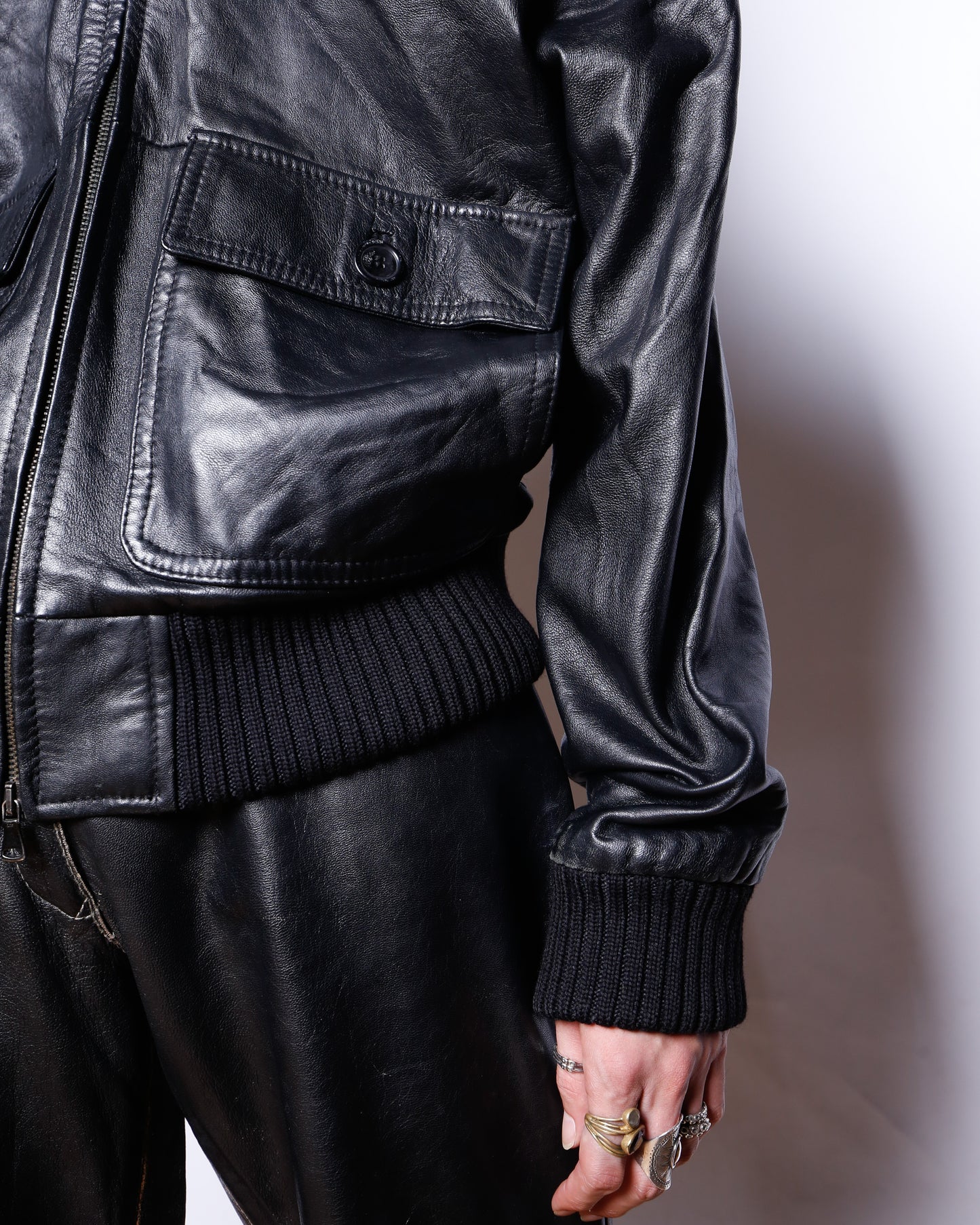 vintage leather tankers jacket