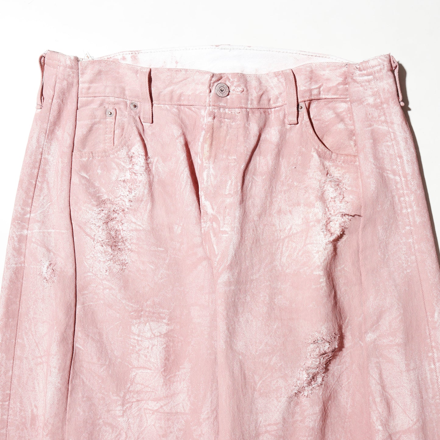 *one-off broken upside down jeans: model- dust pink