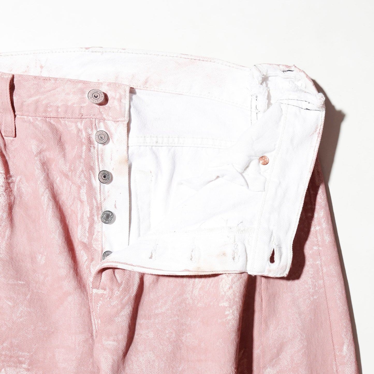 *one-off broken upside down jeans: model- dust pink