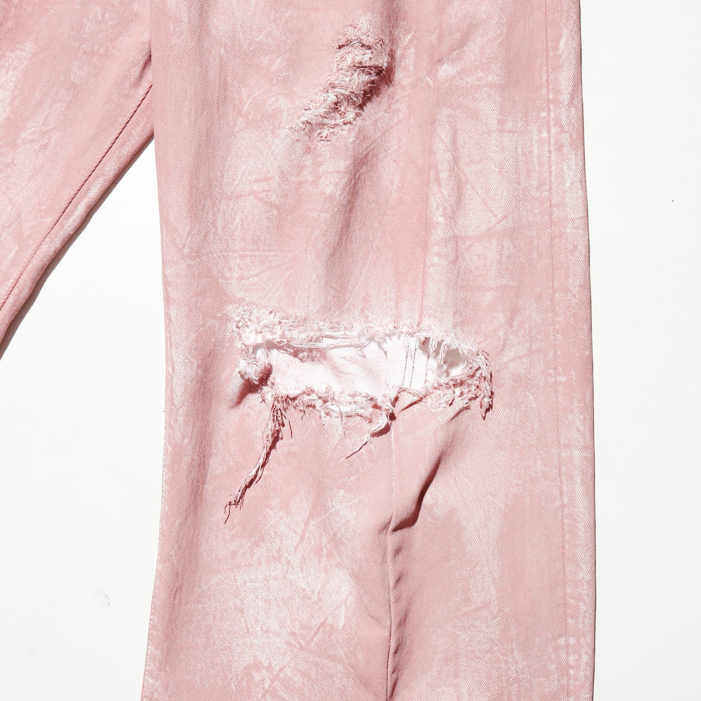 *one-off broken upside down jeans: model- dust pink