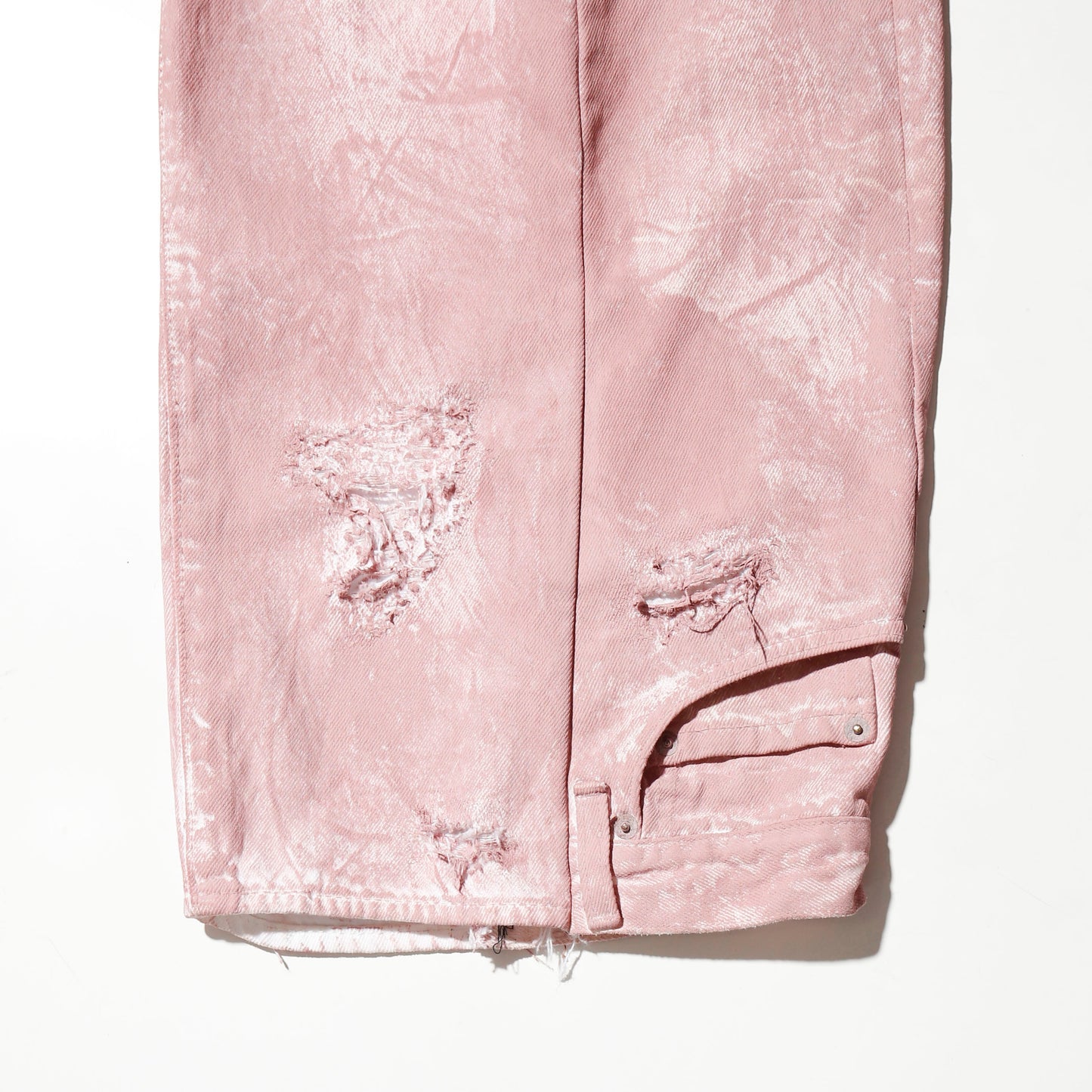 *one-off broken upside down jeans: model- dust pink