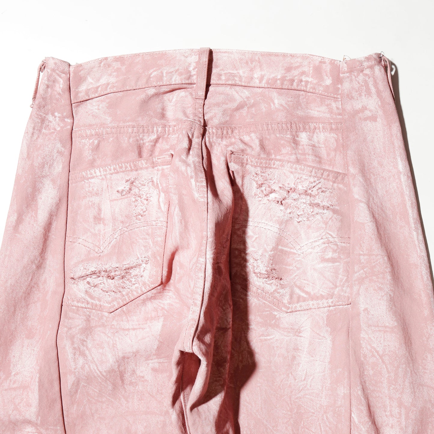 *one-off broken upside down jeans: model- dust pink