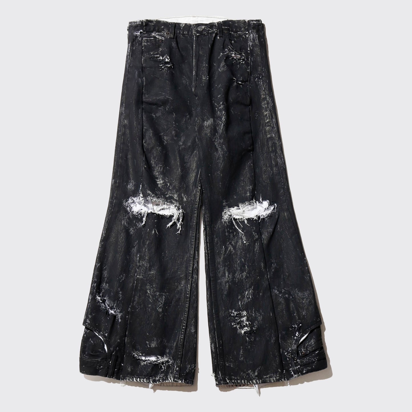 *one-off broken upside down jeans: model- dust black