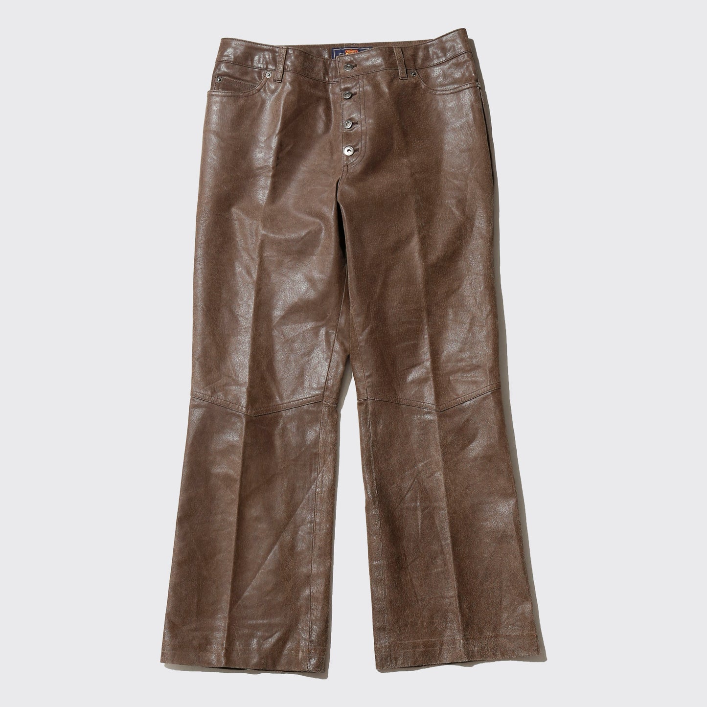 vintage 5p leather flare trousers